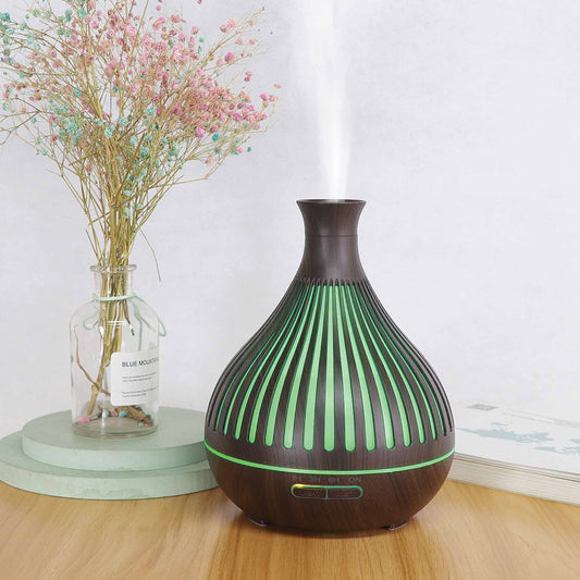 Essential Oil Aroma Diffuser - 400ml Remote Dark Wood Ultrasonic Mist Humidifier - Soul and Soil